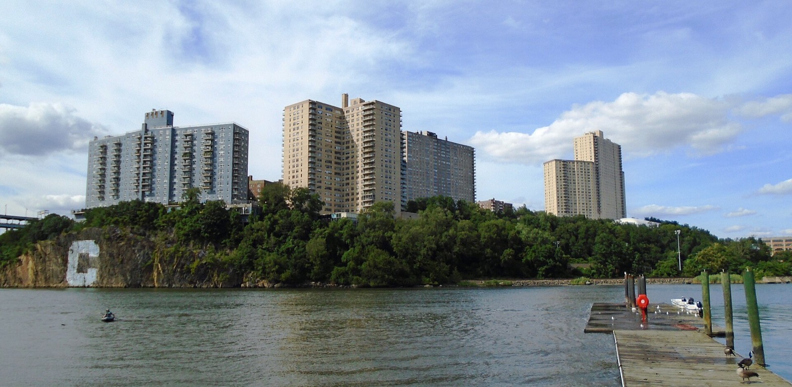 Apartment buildings along the Harlem River in The Bronx
