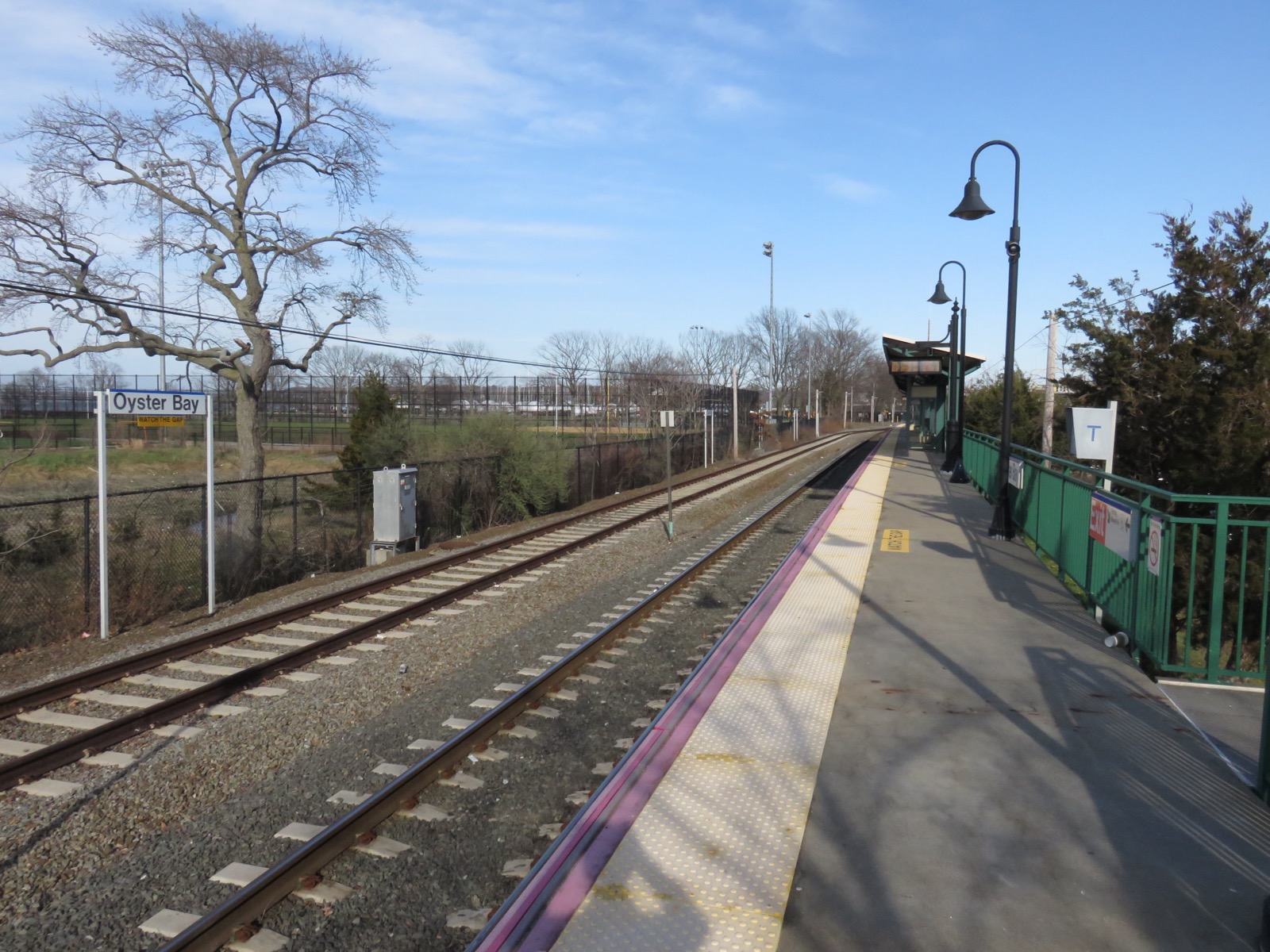 Oyster Bay LIRR station building and platform